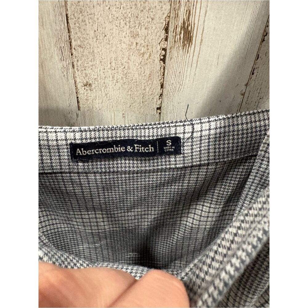Abercrombie & Fitch Gray Plaid Button-Front Mini Dress Small Academia Preppy - Picture 5 of 9